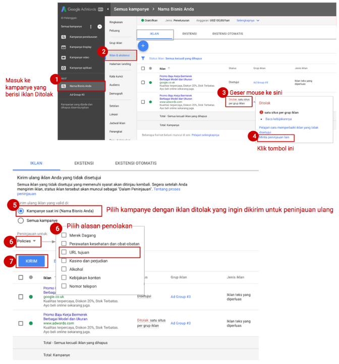 Penyebab iklan google ads ditolak Penyebab iklan google ads ditolak